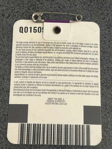 2000 UNSIGNED Masters Badge - Golf - Picture 2 of 2