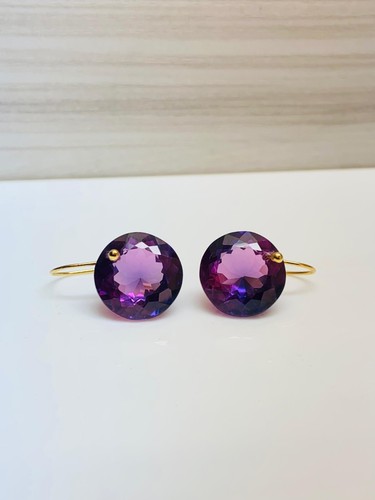 Alexandrite Gemstone Dangle Earring Solid 10k Gold Jewelry For Love - Picture 4 of 7