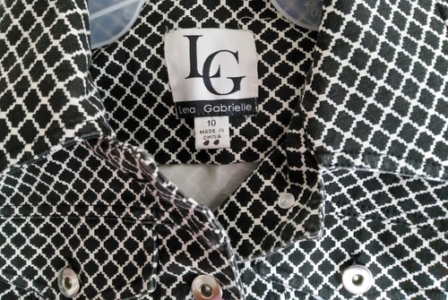 LENA GABRIELLE WOMANS BLACK/WHITE JACKET SIZE 10 - Picture 4 of 6