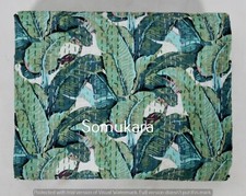 Hand Block Print Kantha Quilt Blanket Throw Bedspread Bedding Cotton Twin Size