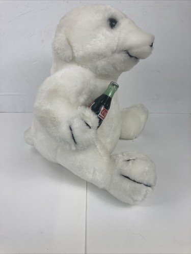 Coca-Cola 1993 Plush White Polar Bear Holding Coke Bottle 12” With Tag Vintage - Picture 15 of 20