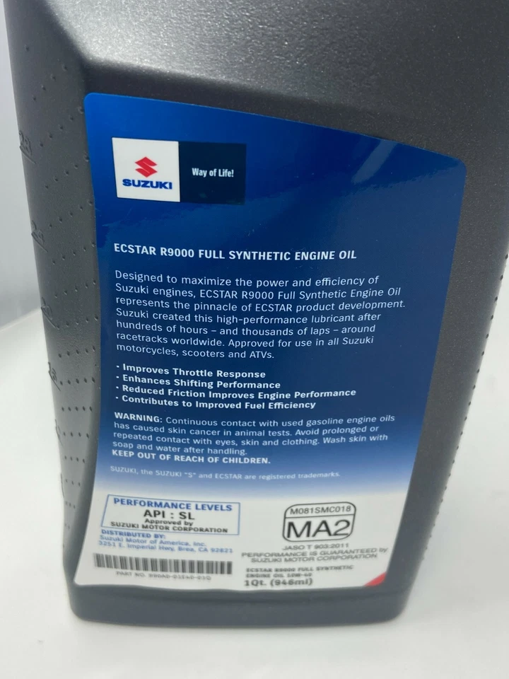 Оригинальный комплект для полной замены синтетического масла Suzuki GSX1300R Hayabusa 10w40 1999-2020 годов выпуска - Изображение 2 из 3