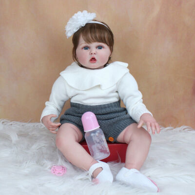 24 inch Reborn Baby Mädchen Toddler süßes Princess Puppe Dummy Birthday Gift 