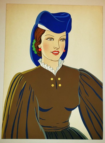 GIOVANNI MESCHINI Signed ORIGINAL Hand Colored VINTAGE Art Deco POCHOIR 1930s - Picture 3 of 6
