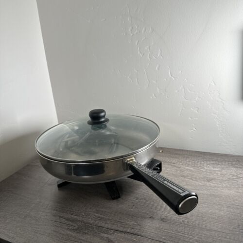 Vintage Farberware Stainless Steel 12" Electric Skillet Fry Pan B3000 USA-Made