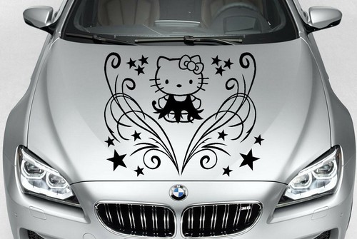 HELLO KITTY TRIBAL CUSTOM PERSONALIZE VINYL DECAL CAR TRUCK HOOD SIDE - Picture 1 of 8