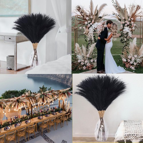 38" 10 Stems Pampas Grass Tall - Black Faux Pampas Grass Artificial Tall Pamp... - Picture 7 of 9