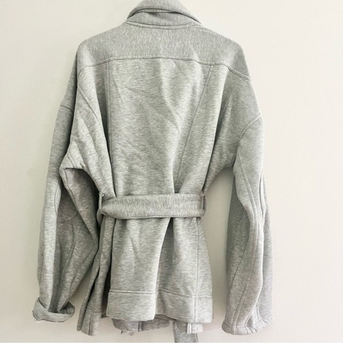Daily Practice by Anthropologie Double Jump Wickeljacke XL Sweatshirt Morgenmantel grau - Bild 10 von 14