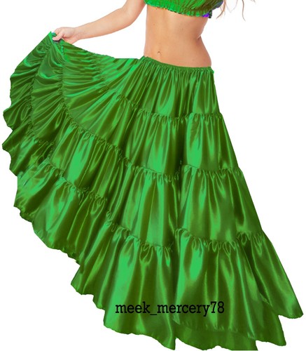 Flared Ankle length Belly Dance Women Color Spinning skirt 32 Yard S30-2 - Picture 3 of 45