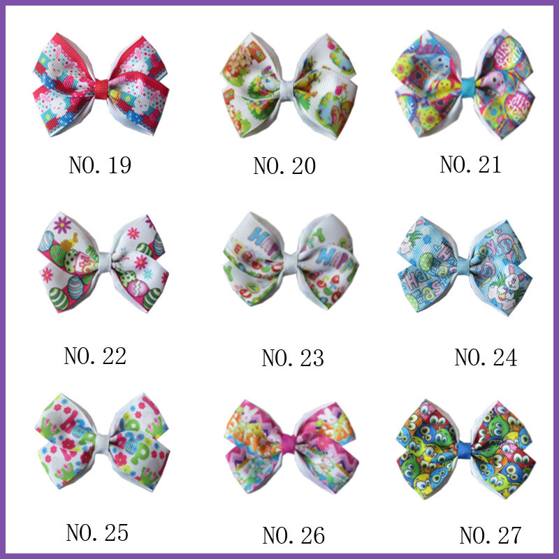 100 BLESSING Girl 4.5/" Angel Hair Bow Clip 4.5/" Rainbow Easter Christmas Custom