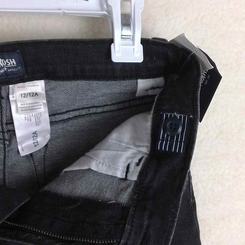 Oshkosh Jean Shorts Boys Size 12 in Faded Black w/ Distressing, Adjustable Waist - Picture 11 of 14
