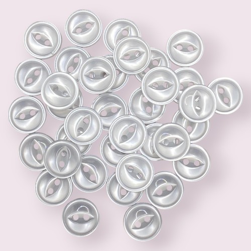 100Pcs 11mm White With Rim Fish Eye Baby Buttons Baby Cardigan Shirt Replacement - Picture 6 of 9