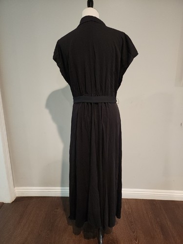 H&M Women's Dress Black Size M Short Sleeve Button Down Shirt Dress A-89 - Picture 5 of 10