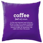 Funny Definition Coffee - Cushion - Latte Espresso Cafe Caffeine