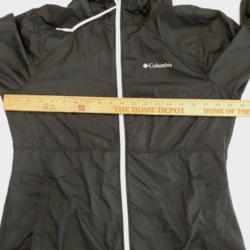 Columbia Packable Lightweight Hooded Full Zip Jacket Womens Small Black - Picture 8 of 12