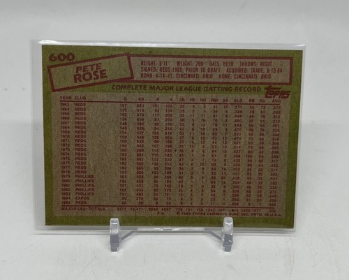 1985 Topps Pete Rose #600 - Picture 2 of 2