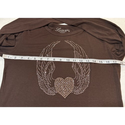 Love My Belly Brown Top Long-Sleeved Women's Maternity One Size Fits All - Picture 8 of 12