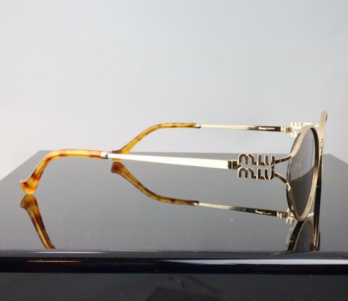 Gafas de sol redondas Miu Miu Glimpse SMU52YS doradas/marrones 100 % UV - Imagen 5 de 7