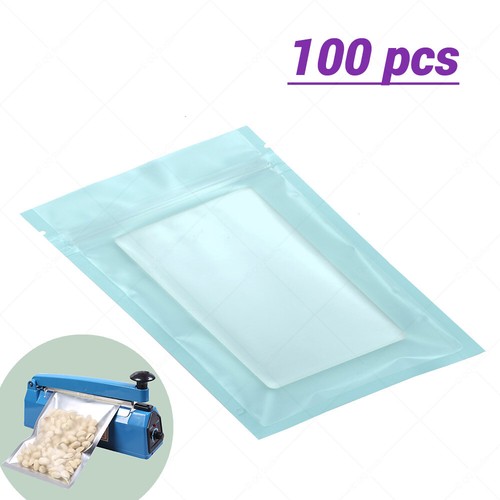 5x7in Matte Blue Front Clear Back Foil Mylar Flat Zip Seal Pouch Bag w/Machine - Bild 11 von 15