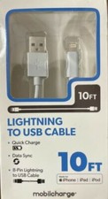 Mobilcharge 10 FT Lightening To USB Cable For iPhone, iPad, iPod