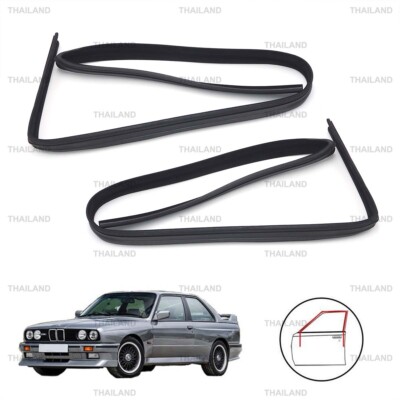 Front Lh+Rh Glass Run Channel Rubber Seal Door For BMW E30 Coupe 1982 - 1994