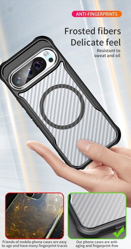 Secure-Grip Anti-Collision Cover fits Google Pixel 9 Pro – Magnetic Carbon Fiber - 第 4/16 張圖片