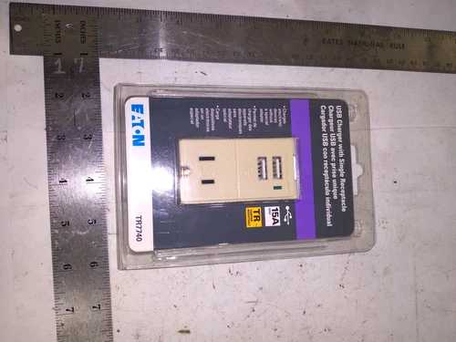 EATON TR7740V-K COMBINATION RECEPTACLE USB CHARGER 15A 125V/5V DC700MA  ... EACH
