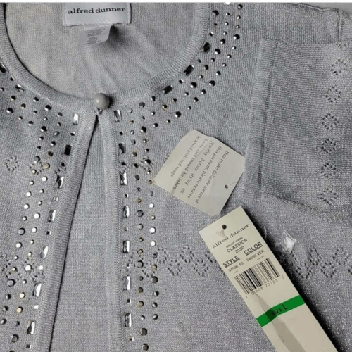 Alfred Dunner Silber Lagenlook Pullover Medium Neu mit Etikett - Bild 6 von 8