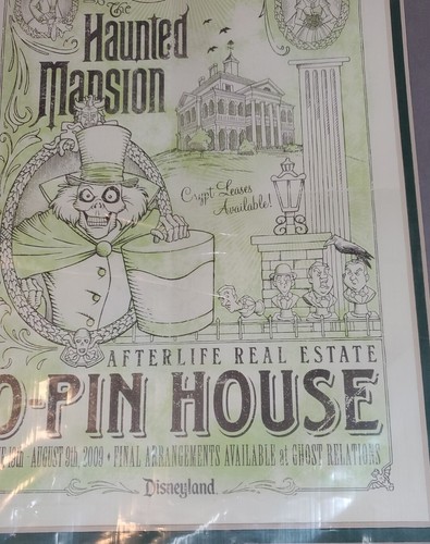 Disney Parks Haunted Mansion O-Pin House Matted Print 14x18 - Picture 6 of 8