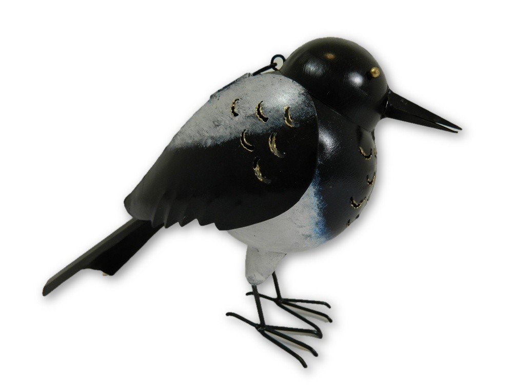 Metal Magpie Bird Garden Ornament Tea light Candle Holder - Magpie