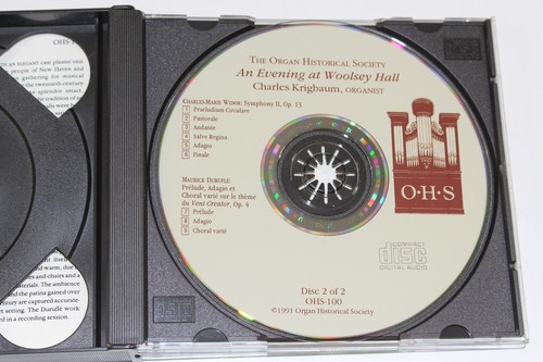 Charles Krigbaum An Evening At Woolsey Hall CD Oop Audio 1992 OHS-100CD Organ CO - Picture 16 of 21