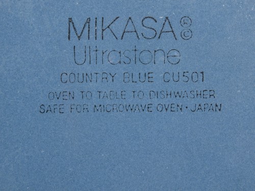 Vtg. Mikasa Ultrastone Dinner Plates 11" COUNTRY BLUE Pattern w/Speckles Set/5 - Picture 21 of 24