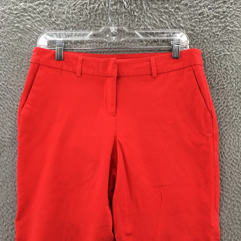 Calça social halógena feminina 8 (real 31x26) vermelha cintura média casual zíper mosca - Imagem 2 de 4