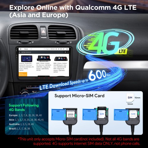 9" Android14 8-Core 8+256GB For VW Golf Tiguan Seat Passat Car Play Stereo Radio - Picture 16 of 24