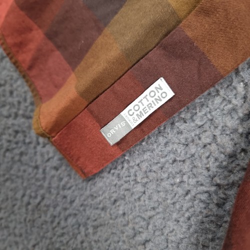 ORVIS Shirt Mens 2XL Red Flannel Luxury Cotton Merino Wool Flannel Long Sleeve - Picture 5 of 10