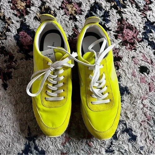 Rag & Bone Retro Runner Neon Yellow Sneakers 37.5 / US 7.5 - Picture 2 of 5