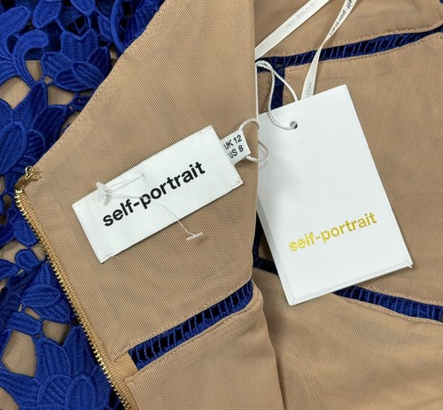 Selbstporträt gehäkelt ärmelloses Kleid Azaelea A Line Größe 8 - Bild 12 von 15