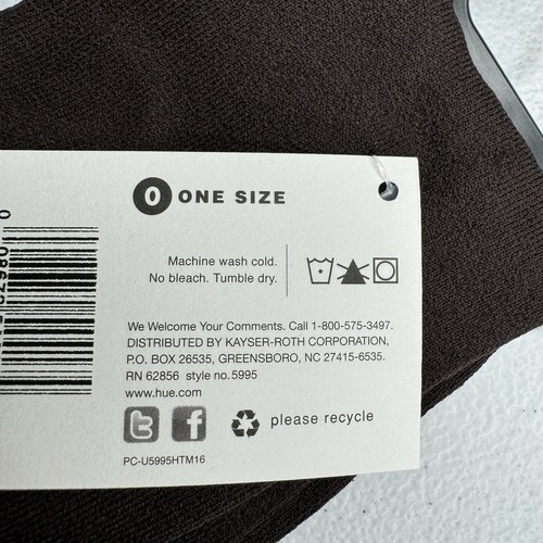 HUE Espresso Brown Bodysock Womens One Size Fits Most Dress Socks 2 Pairs New - Picture 4 of 5