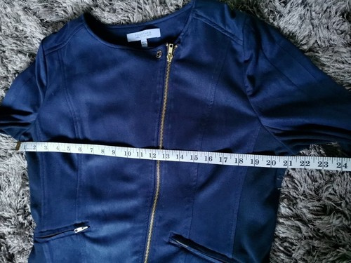 Together Dark Blue Suedette & Ribbed Fabric Jacket size 16 - Picture 15 of 22
