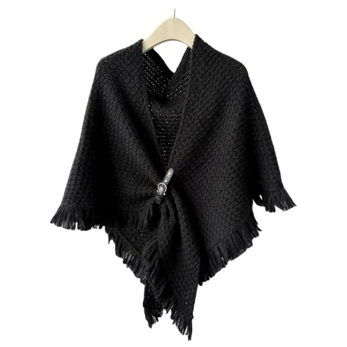 Warm Schnalle Cape Strickcape Neu Mode Dreieck Netzwerk Rot Schnalle Schal - Bild 23 von 32