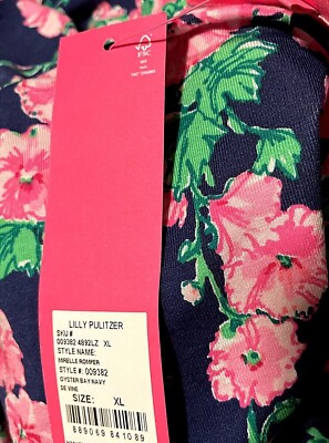 NWT Lilly Pulitzer XL Mirelle Wrap Romper Oyster Bay Navy De Vine