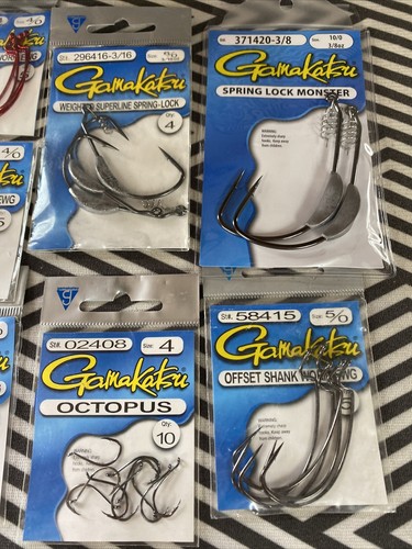 (14 Packs) Gamakatsu Hooks Offset Shank Worm EWG, Octopus, and More See Pictures - Picture 4 of 5