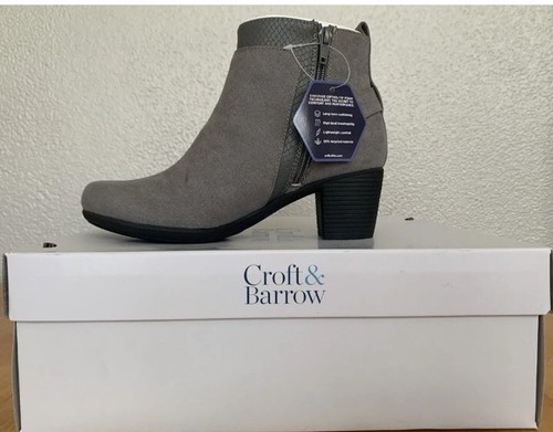 Croft & Barrow Gila Women's Ankle Boot In Grey / Ortholite Confort - Picture 3 of 4