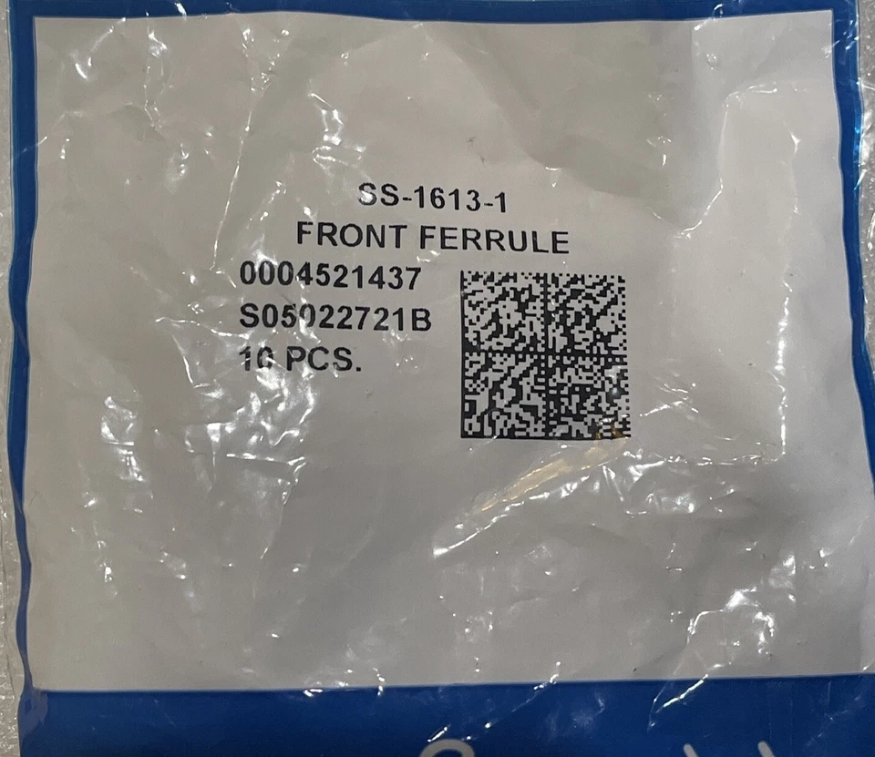 SS-1612-1, SS-1613-1 SS-1614-1 Swagelok 1" Nut, Front, Back Ferrule, New OEM - Image 3 of 4