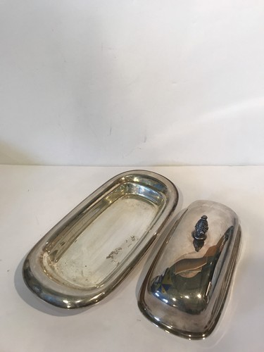 Wm. Rogers Silverplate Covered Butter Dish Pineapple Shaped Finial Top No Liner - Picture 5 of 7