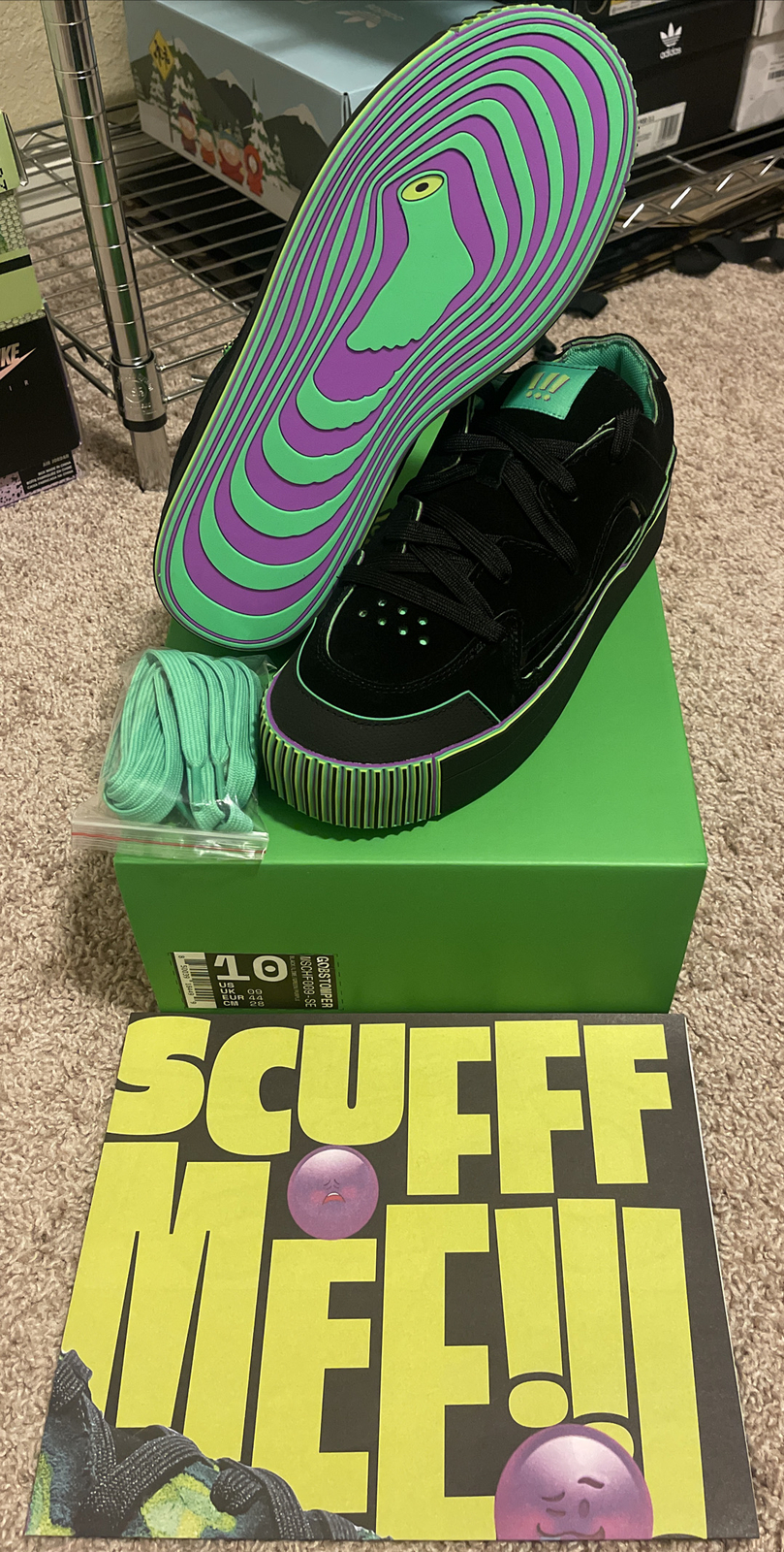 MSCHF GobStomper Black &Extra Sour Skate Shoes MSCHF-009-SE Men’s Size 10 NWB!