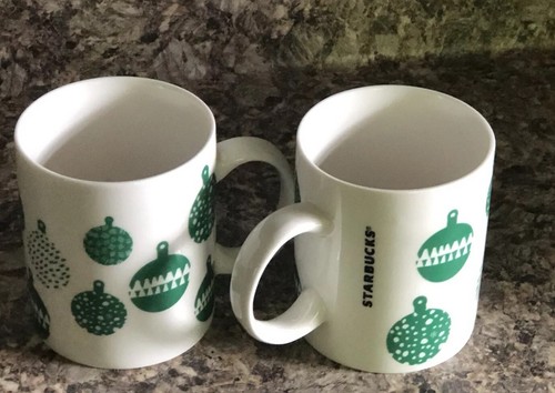 Starbucks 2016 Holiday Kaffeebecher weiß mit grünem Weihnachtsschmuck - Bild 8 von 8