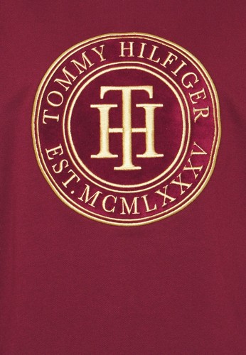 New Tommy Hilfiger Women’s Embroidered Monogram Sweatshirt 76J1825 Burgundy - S - Picture 7 of 13