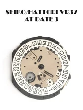 Watch Movement Quartz Hattori/Seiko VR37 Date At 3:00 Overall Height 6.2mm