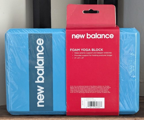 NEW BALANCE Foam Yoga Block Teal Beveled Edges 4" x 6" x 9" Stability Exercise - Picture 3 of 9